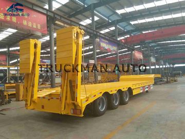 Durable Heavy Duty Low Bed Semi Trailer Different Loading Capacity  3 Axles 60 Tons