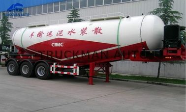 3 Axles 40 Cbm Cement Bulker Truck , Cement Semi Trailer O345 Mn Steel Material