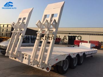 High Strength Low Bed Semi Trailer 13000*3000*1650mm With Fuwa Brand 13 Tons Axles