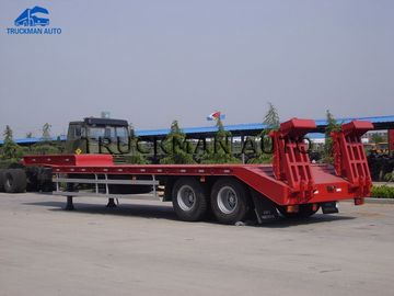 2 Axles Low Bed Semi Trailer 20-40 Tons Machine Loading Spring Steel Suspension