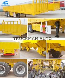 Steel Iron Side Wall Semi Trailer Loading Capacity 60 Tons 3 Axles 60 Tons With Bv