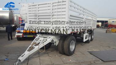 20 Feet Flatbed Full Trailer Truck Common Stuff Function 30000kg Loading Weight