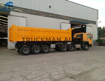 Heavy Duty Semi Trailer Bottom Dump Truck 50 Tons With Hydraulic Lifting