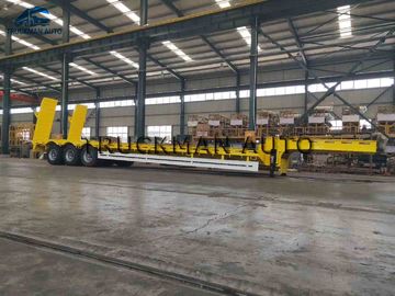 3-6 Axles Low Bed Truck Trailer , Low Bed Container Semi Trailer 60t