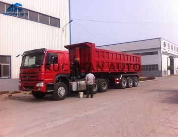 High Tensile  Dump Semi Trailer With Q345b Material With Rear Lamp Protect Cover