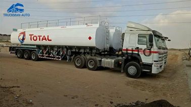 50 Tons Oil Transportation Trucks , Tank Semi Trailer With The Fire Extinguisher