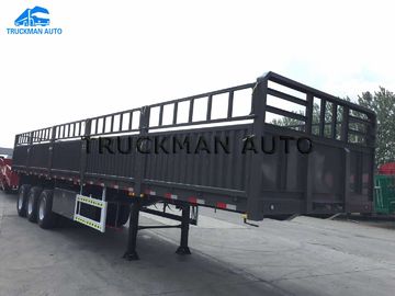 Grey / Red Side Wall Semi Trailer 50 Tons Loading  For 40&quot; Container Bulk Goods