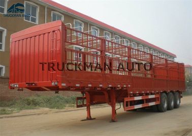 Heavy duty 60 Tons Fence Semi Trailer ABS System For Bulk Cargo Transport