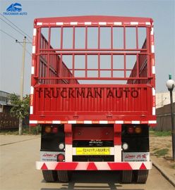 Heavy duty 60 Tons Fence Semi Trailer ABS System For Bulk Cargo Transport