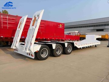 Flatbed 3 Axle 60 Tons Low Bed Semi Trailer With ABS Brake System