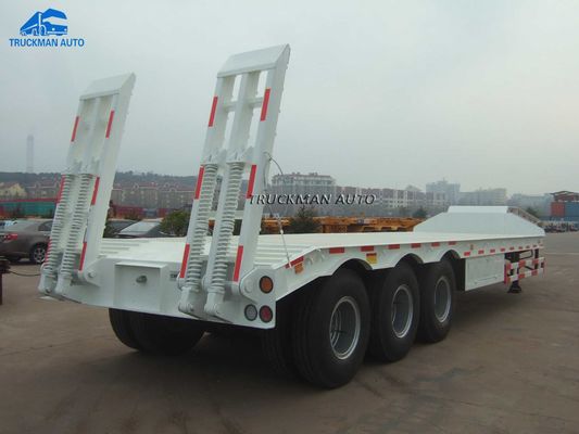3 Axle 50 Tons Low Bed Semi Trailer For Excavator Transportation