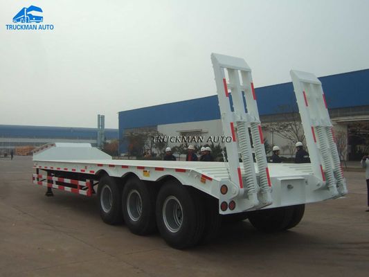 3 Axle 50 Tons Low Bed Semi Trailer For Excavator Transportation