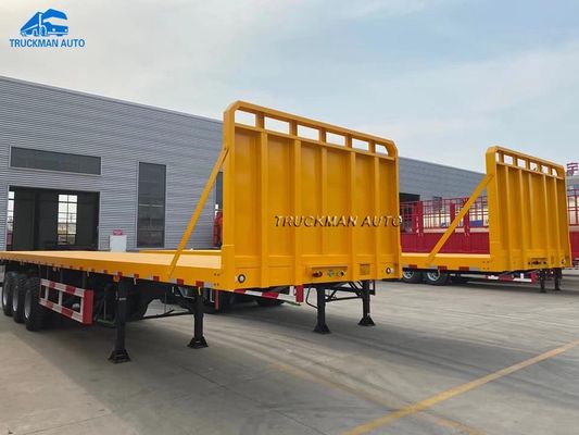 3 Axle Container Flatbed Semi Trailer For Container &amp; Bulk Cargo Transport