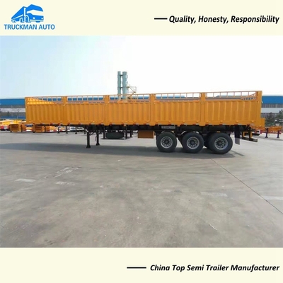 3 Axle Side Wall Good Fences Trailer Container Trailer For Transport Company