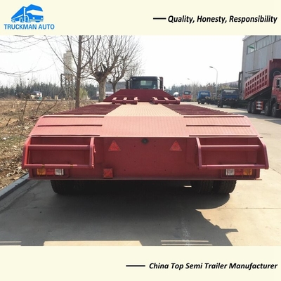12.00R20 Tire 4 Axle 80 Tons Low Bed Semi Trailer For Ghana