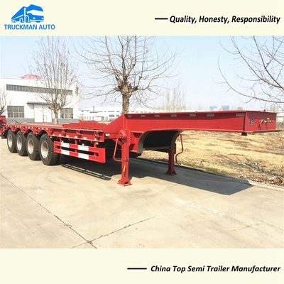 12.00R20 Tire 4 Axle 80 Tons Low Bed Semi Trailer For Ghana