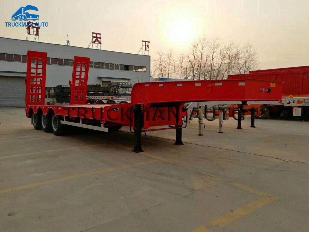 Customizec 70 Tons Low Bed Container Trailer Used For Transport Excavator
