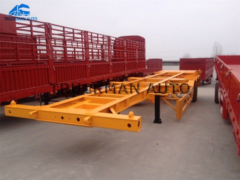 3 Axles 40 Tons Skeletal Container Trailer , Semi Trailer Storage Containers  40 Feet