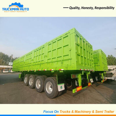 Factory Price 4 Axle 100 Tons Side Dump Trailer For Cargo Transportation