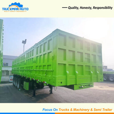 Factory Price 4 Axle 100 Tons Side Dump Trailer For Cargo Transportation