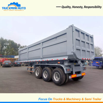 Durable 3 Axle 50 Tons U Shaped Cargo Body Dump Semi Trailer For Guyana