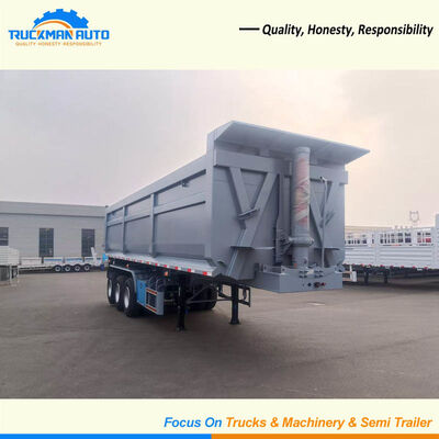 Durable 3 Axle 50 Tons U Shaped Cargo Body Dump Semi Trailer For Guyana