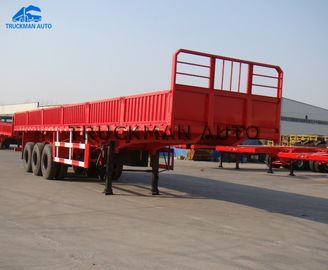 60 Tons Heavy Duty Side Wall Semi Trailer Thickness 2mm Height 600mm