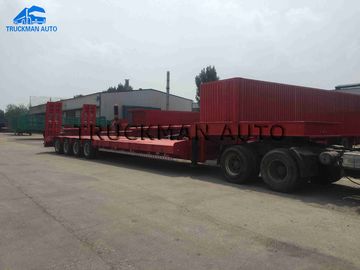 Heavy Duty Flatbed Low Bed Semi Trailer 4 Axles Extra Durability Designed
