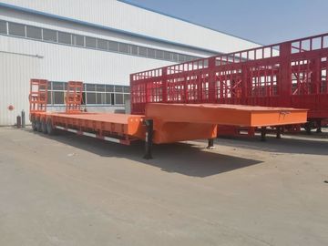Heavy Duty Flatbed Low Bed Semi Trailer 4 Axles Extra Durability Designed
