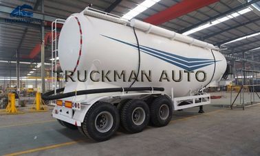 3 Axles 40 Cbm Cement Bulker Truck , Cement Semi Trailer O345 Mn Steel Material