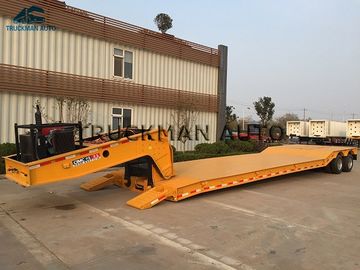 2 Axles Low Bed Semi Trailer 20-40 Tons Machine Loading Spring Steel Suspension