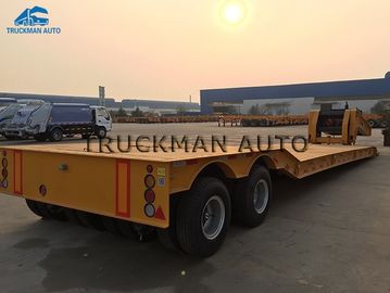 2 Axles Low Bed Semi Trailer 20-40 Tons Machine Loading Spring Steel Suspension