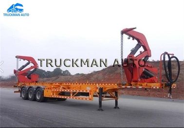 High Efficient  Side Loader Container Truck Easy Loading Unloading With 37 Tons Crane