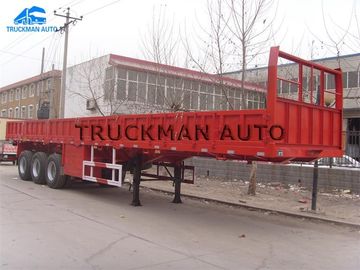 3 Axles Flatbed Cargo  Side Wall Semi Trailer With 50-70 Loading Capacity