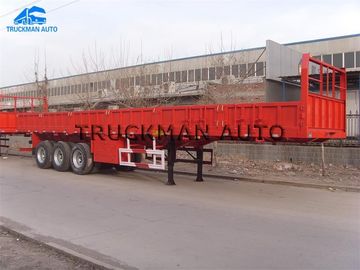 3 Axles Flatbed Cargo  Side Wall Semi Trailer With 50-70 Loading Capacity