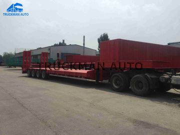 4 Axles Lowboy Semi Trailer Q345 High Tensile Steel  70-80 Tons Capacity