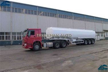 Three Axles Carbon Steel Oil Tank Trailer 50 Cbm  With 5 Compartments