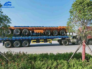40&quot; Flatbed 3 Axles  Container Semi Trailer 50 Tons Loading Capacity With Led Lights