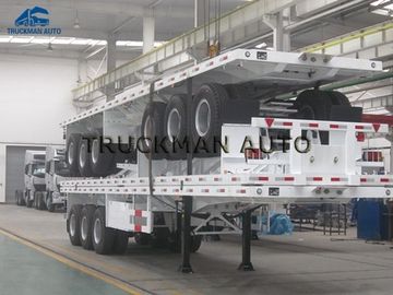 40&quot; Flatbed 3 Axles  Container Semi Trailer 50 Tons Loading Capacity With Led Lights