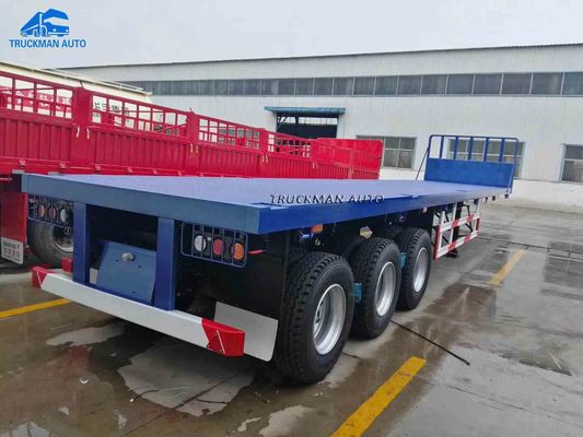 Bottom 3mm 40 Tons 4 Axles Flatbed Fence Semi Trailer