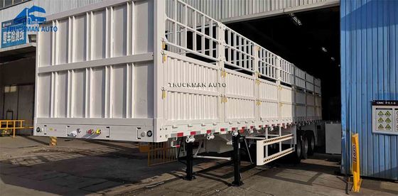 Q345 3 Axle 60 Ton Fence Semi Trailer For Cropper Transport