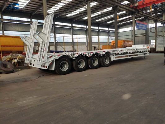 12.00R20 Tire 4x13 Tons Axles Low Flatbed Trailer With Steel Q345