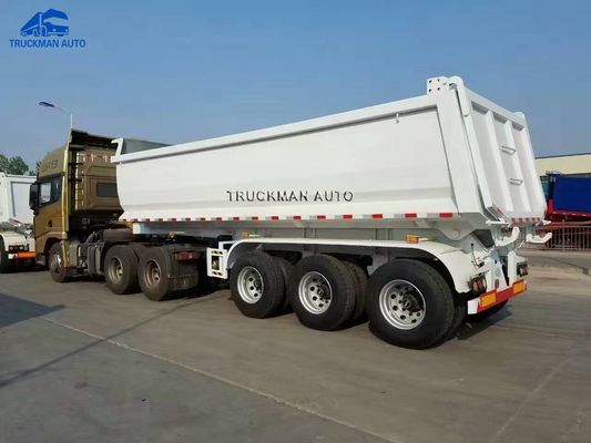 Mechanical Ramp 3*13T Axle Dump Semi Trailers With 12.00R20 Tires