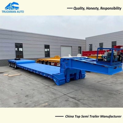 Three Axle 80 Tons Removable Gooseneck Low Bed Trailer For Excavator Transport