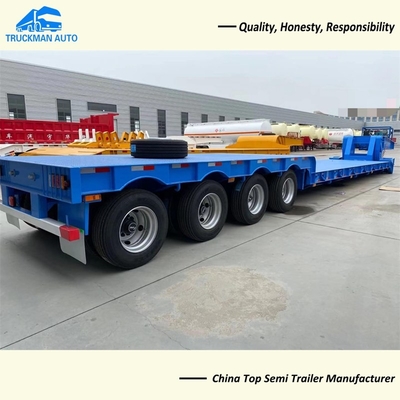Three Axle 80 Tons Removable Gooseneck Low Bed Trailer For Excavator Transport
