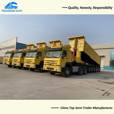 6 Axle 40m3 Dump Semi Trailer For Ghana