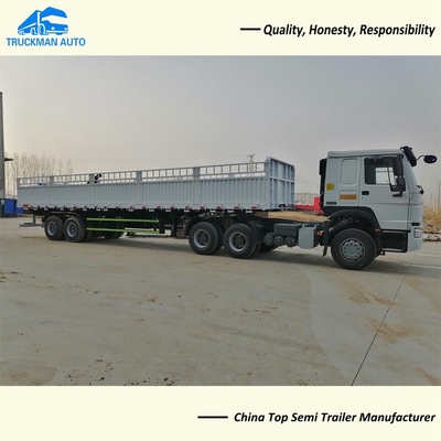 50 Tons Container Fence Semi Trailer 2 Axle For Bulk Cargo