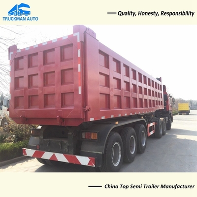 3 Axle 35m3 70 Tons Tipper Semi Trailer For Sand Limestone