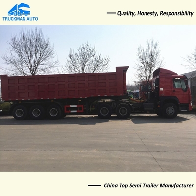 3 Axle 35m3 70 Tons Tipper Semi Trailer For Sand Limestone