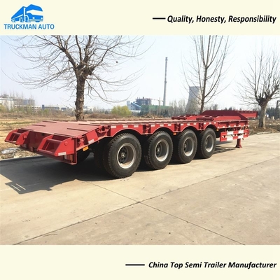 12.00R20 Tire 4 Axle 80 Tons Low Bed Semi Trailer For Ghana